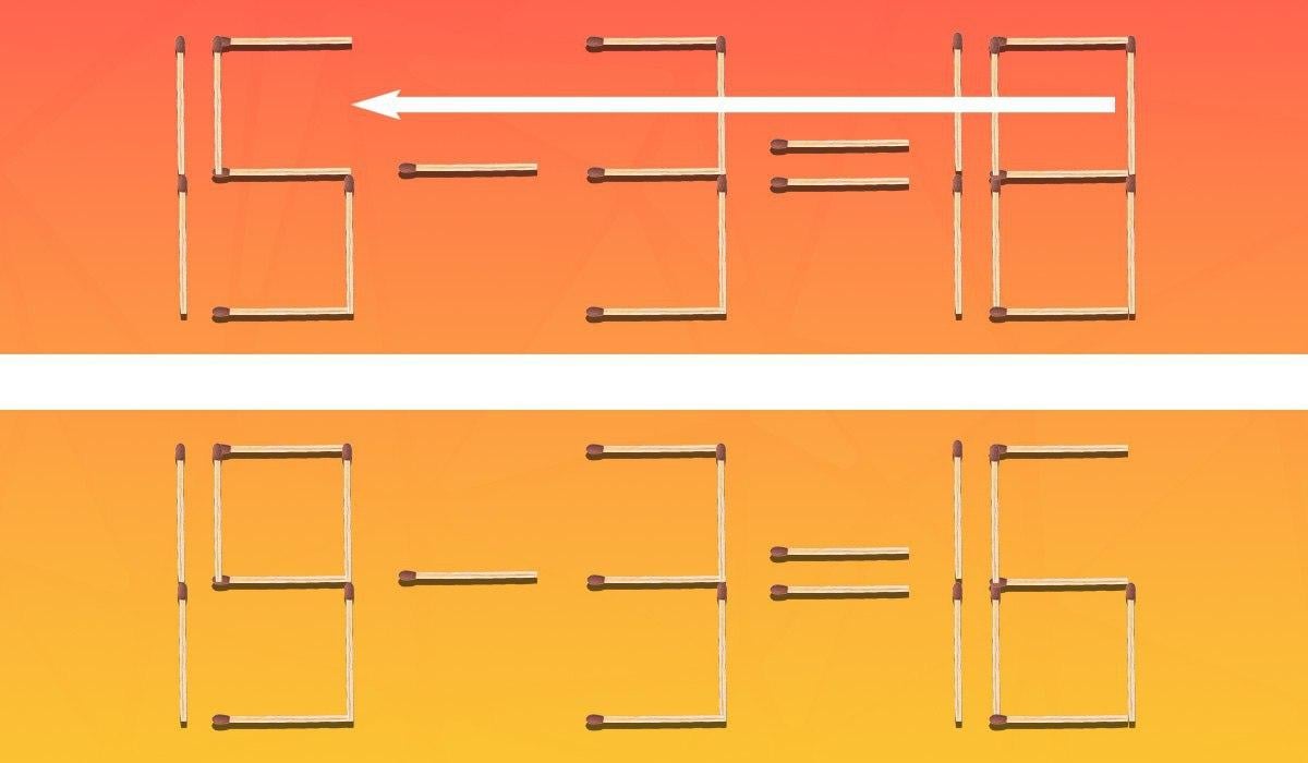 Da bi bila enakost pravilna, morate premakniti le 1 uganko: problem za genije