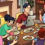 V sliki družinske večerje je skrita napaka: v 19 sekundah